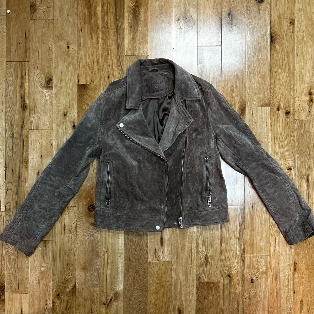 Suede moto jacket